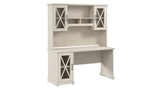 Stand-Alone Desks with Hutch Bush Furniture 60in W Farmhouse Desk with Hutch and Storage Cabinet