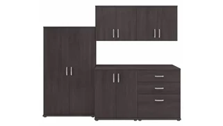 Storage Cabinets Bush Furniture 5 Piece Modular Laundry Room Storage Set with Floor and Wall Cabinets