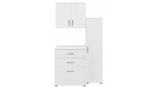 Storage Cabinets Bush Furniture 3 Piece Modular Laundry Room Storage Set with Floor and Wall Cabinets