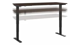 Standing Desks - Electronically Adjustable Bush Furnishings 72in W x 30in D Electric Height Adjustable Standing Desk