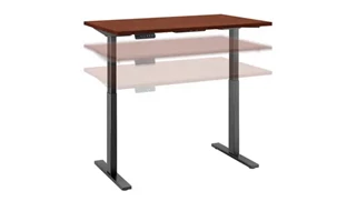 Standing Desks - Electronically Adjustable Bush Furnishings 48in W x 24in D Electric Height Adjustable Standing Desk