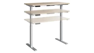 Standing Desks - Electronically Adjustable Bush Furnishings 48in W x 24in D Electric Height Adjustable Standing Desk