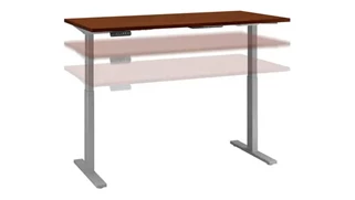 Standing Desks - Electronically Adjustable Bush Furnishings 60in W x 30in D Height Adjustable Standing Desk