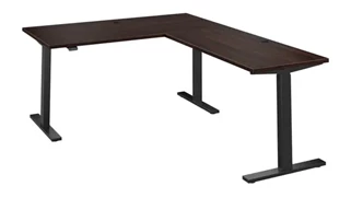 Standing Desks - Electronically Adjustable Bush Furnishings 60in W Height Adjustable L-Shaped Standing Desk