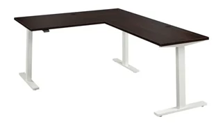Standing Desks - Electronically Adjustable Bush Furnishings 60in W Height Adjustable L-Shaped Standing Desk