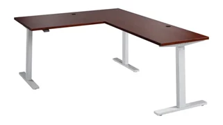 Standing Desks - Electronically Adjustable Bush Furnishings 60in W Height Adjustable L-Shaped Standing Desk
