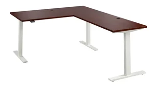 Standing Desks - Electronically Adjustable Bush Furnishings 60in W Height Adjustable L-Shaped Standing Desk