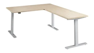 Standing Desks - Electronically Adjustable Bush Furnishings 60in W Height Adjustable L-Shaped Standing Desk