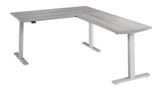 Standing Desks - Electronically Adjustable Bush Furnishings 60in W Height Adjustable L-Shaped Standing Desk