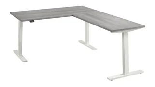 Standing Desks - Electronically Adjustable Bush Furnishings 60in W Height Adjustable L-Shaped Standing Desk