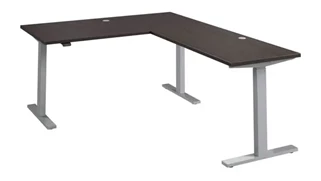 Standing Desks - Electronically Adjustable Bush Furnishings 60in W Height Adjustable L-Shaped Standing Desk