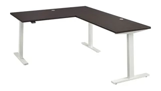 Standing Desks - Electronically Adjustable Bush Furnishings 60in W Height Adjustable L-Shaped Standing Desk