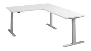 Standing Desks - Electronically Adjustable Bush Furnishings 60in W Height Adjustable L-Shaped Standing Desk