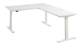Standing Desks - Electronically Adjustable Bush Furniture 60in W Height Adjustable L-Shaped Standing Desk