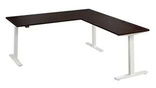 Standing Desks - Electronically Adjustable Bush Furnishings 72in W Height Adjustable L-Shaped Standing Desk