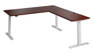 Standing Desks - Electronically Adjustable Bush Furnishings 72in W Height Adjustable L-Shaped Standing Desk