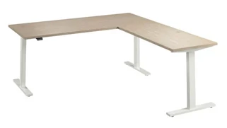 Standing Desks - Electronically Adjustable Bush Furnishings 72in W Height Adjustable L-Shaped Standing Desk