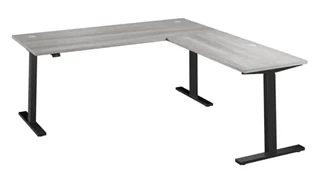 Standing Desks - Electronically Adjustable Bush Furnishings 72in W Height Adjustable L-Shaped Standing Desk
