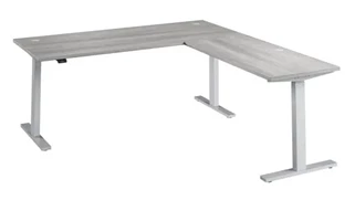 Standing Desks - Electronically Adjustable Bush Furnishings 72in W Height Adjustable L-Shaped Standing Desk