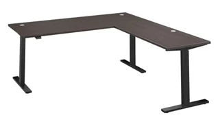 Standing Desks - Electronically Adjustable Bush Furnishings 72in W Height Adjustable L-Shaped Standing Desk