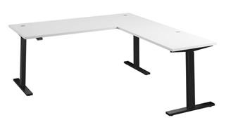 Standing Desks - Electronically Adjustable Bush Furniture 72in W Height Adjustable L-Shaped Standing Desk