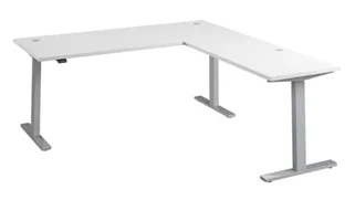 Standing Desks - Electronically Adjustable Bush Furnishings 72in W Height Adjustable L-Shaped Standing Desk