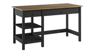 Stand-Alone Single Pedestal Desks Bush Furnishings 54in W Computer Desk with Shelves