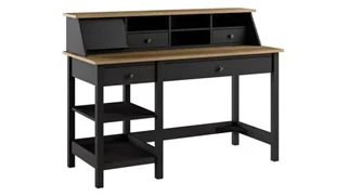 Stand-Alone Single Pedestal Desks Bush Furnishings 54in W Computer Desk with Shelves and Desktop Organizer