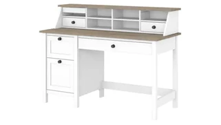 Stand-Alone Single Pedestal Desks Bush Furniture 54in W Computer Desk with Drawers and Desktop Organizer