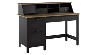Stand-Alone Single Pedestal Desks Bush Furnishings 54in W Computer Desk with Drawers and Desktop Organizer