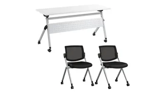 Training Tables Bush Furnishings 60in W Nesting Training Table and 2 Nesting Chairs