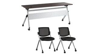 Training Tables Bush Furnishings 72in W Nesting Training Table and 2 Nesting Chairs