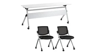 Training Tables Bush Furnishings 72in W Nesting Training Table and 2 Nesting Chairs