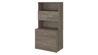 Lateral File Cabinets Bush Furniture 36in W 2 Drawer Lateral File Cabinet - Assembled, with Hutch