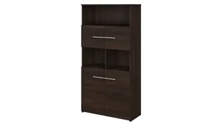 Standard Bookcases Bush Furnishings 5 Shelf Bookcase with Doors