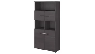 Standard Bookcases Bush Furniture 5 Shelf Bookcase with Doors