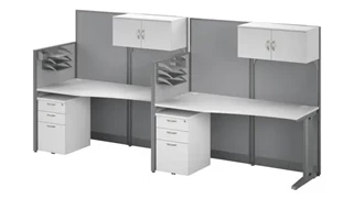 Cubicles Bush Furnishings 2 Person Straight Cubicle Desks with Storage, Drawers, and Organizers