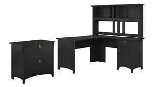 L Shaped Desks with Hutch Bush Furnishings 60in W L Shaped Desk with Hutch and Lateral File Cabinet