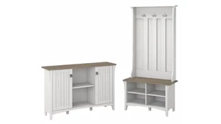 Coat Racks & Hall Trees Bush Furnishings Entryway Storage Set with Hall Tree / Shoe Bench and Accent Cabinet