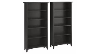 Standard Bookcases Bush Furnishings Tall 5 Shelf Bookcase (Set of 2)