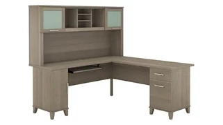 L Shaped Desks with Hutch Bush Furniture 72in W L-Shaped Desk with Hutch
