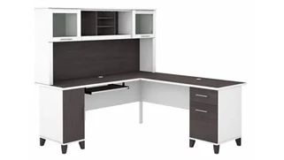 L Shaped Desks with Hutch Bush Furnishings 72in W L-Shaped Desk with Hutch