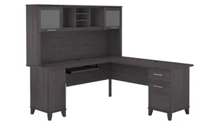 L Shaped Desks with Hutch Bush Furniture 72in W L-Shaped Desk with Hutch