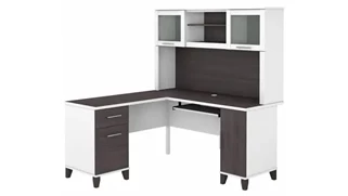 L Shaped Desks with Hutch Bush Furnishings 60in W L-Shaped Desk with Hutch