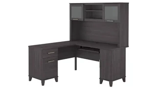 L Shaped Desks with Hutch Bush Furniture 60in W L-Shaped Desk with Hutch