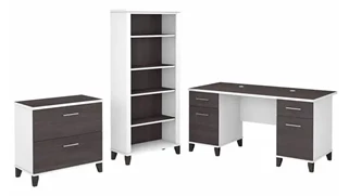 Office Suites Bush Furniture 60in W Office Desk with Lateral File Cabinet and 5 Shelf Bookcase