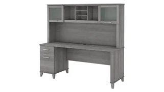 Stand-Alone Desks with Hutch Bush Furniture 72in W Office Desk with Drawers and Hutch