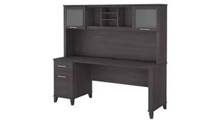 Stand-Alone Desks with Hutch Bush Furniture 72in W Office Desk with Hutch