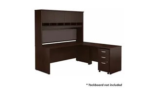 L Shaped Desks with Hutch Bush Furnishings 72in W L-Shaped Desk with Hutch and Assembled 3 Drawer Mobile File Cabinet