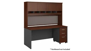 Stand-Alone Desks with Hutch Bush Furnishings 72in W x 30in D Office Desk with Hutch and Assembled Mobile File Cabinet